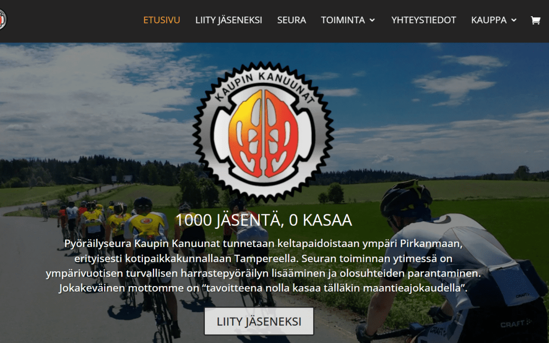 Pyöräilyseura Kaupin Kanuunoille uudet verkkosivut