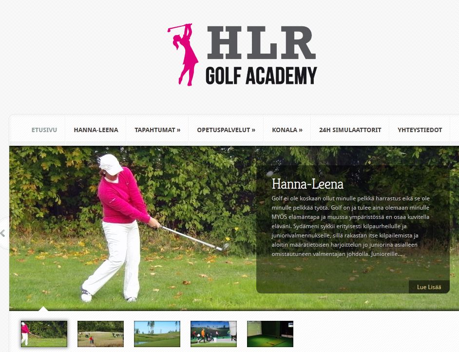 Uudet näyttävät sivut HLR Golf Oy:lle