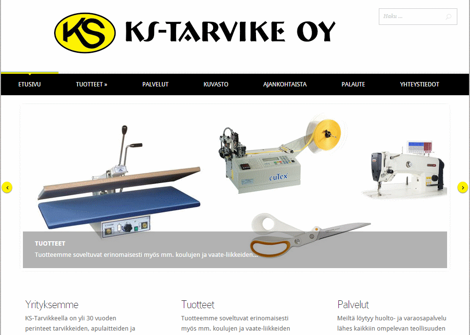 Ompelevan teollisuuden alan palveluyritys KS-Tarvike Oy uudisti kotisivunsa Dowebin työkaluilla…