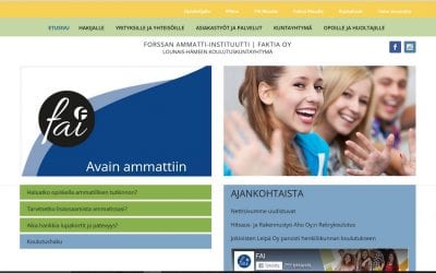 Lounais-Hämeen koulutuskuntayhtymälle uusi laaja verkkopalvelu.